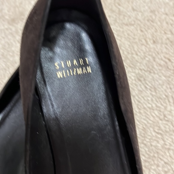 Stuart Weitzman, dark brown velvet and suede flats - Picture 2 of 8